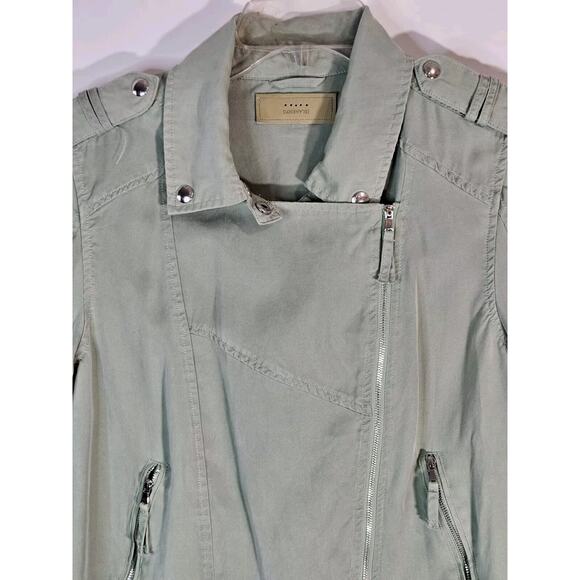 BLANKNYC / GOOD TIMES AHEAD MOTO JACKET Size Small Green Zippers And Snaps - Picture 3 of 11